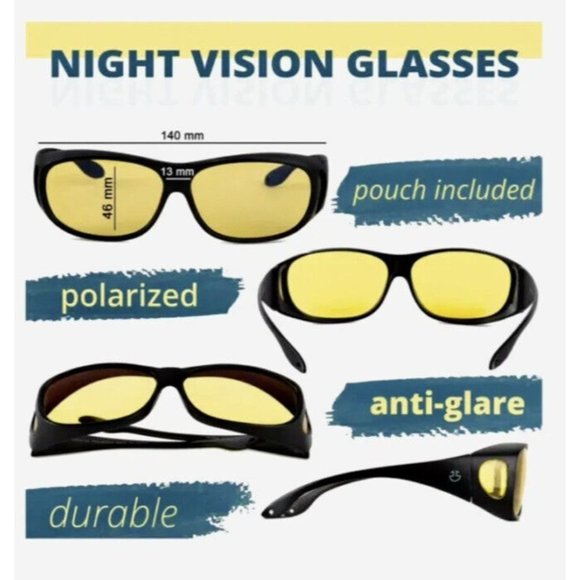 HD Day Night Driving Glasses Fit Over Sunglasses for Men & Women - Anti Glare... - Picture 6 of 10